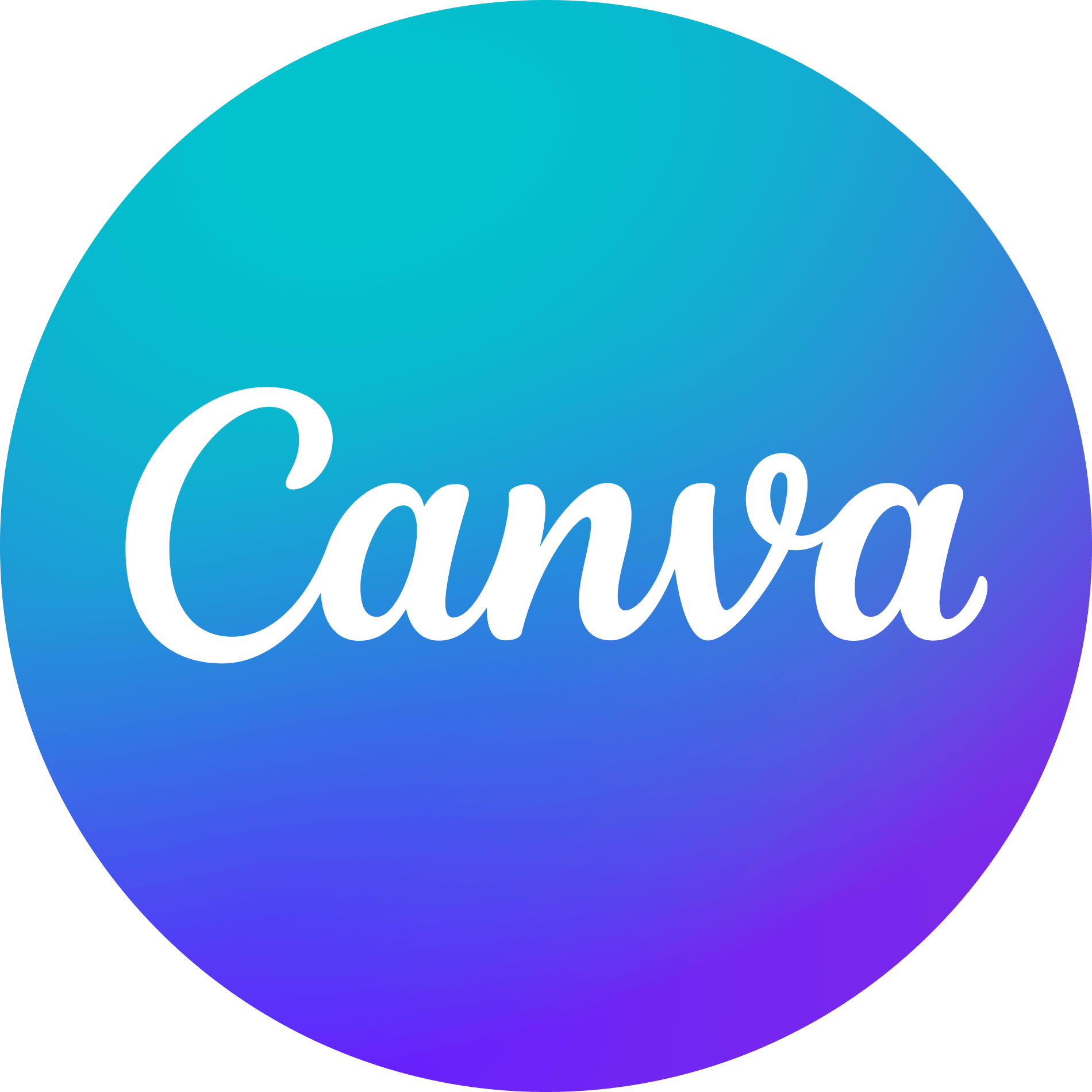 Canva logo png circle full colour white font